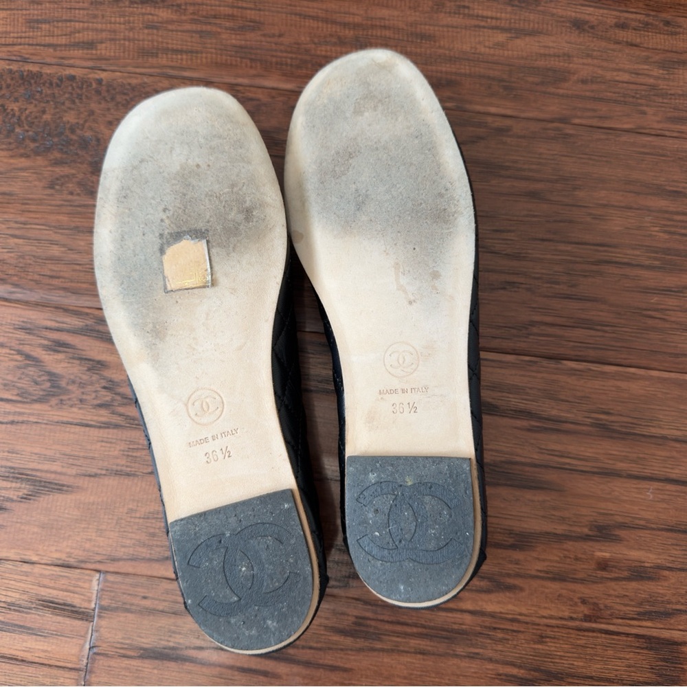 Chanel Black Leather Loafers Moccasins - Picture 10 of 12